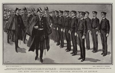 De Koning inspecteert de Marine Ingenieur Studenten in Keyham door Gordon Frederick Browne
